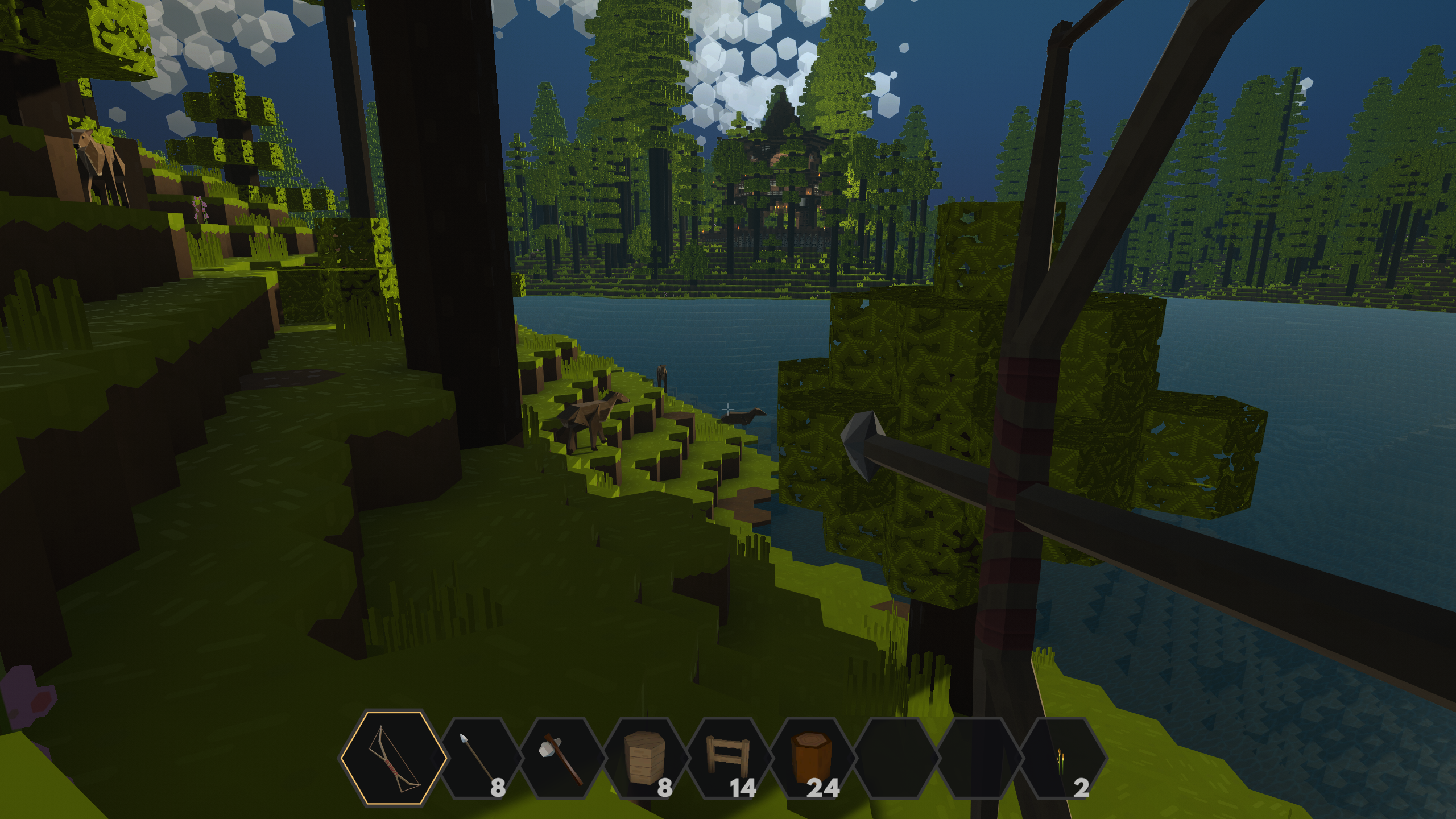 An image of PlanetSmith. title: Deer Hunting, description: Huting for deer by a lake